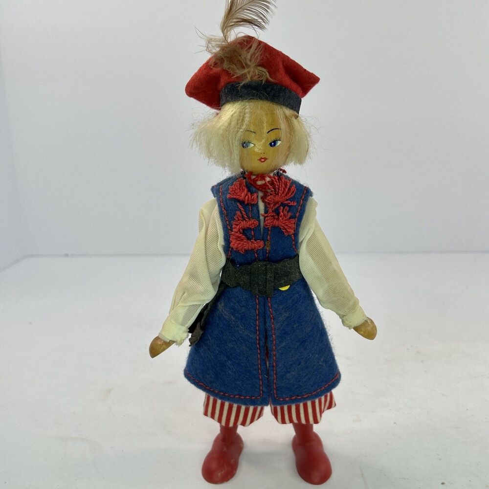 Polish Krakowiak Wooden Peg Doll